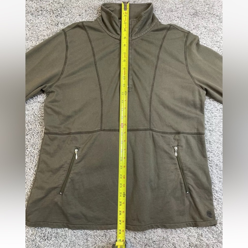 Tommy Bahama Women’s Olive Green Pullover Quarter Zip Cotton Sweatshirt Size M - Picture 7 of 11